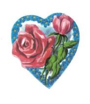 Image de Coeur avec rose 4,5 cm